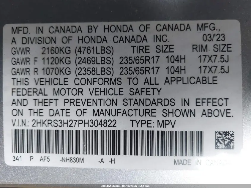 2023 HONDA CR-V LX 2WD