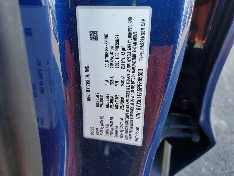 2023 TESLA MODEL 3   