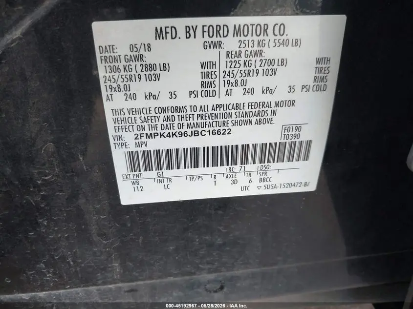 2018 FORD EDGE TITANIUM