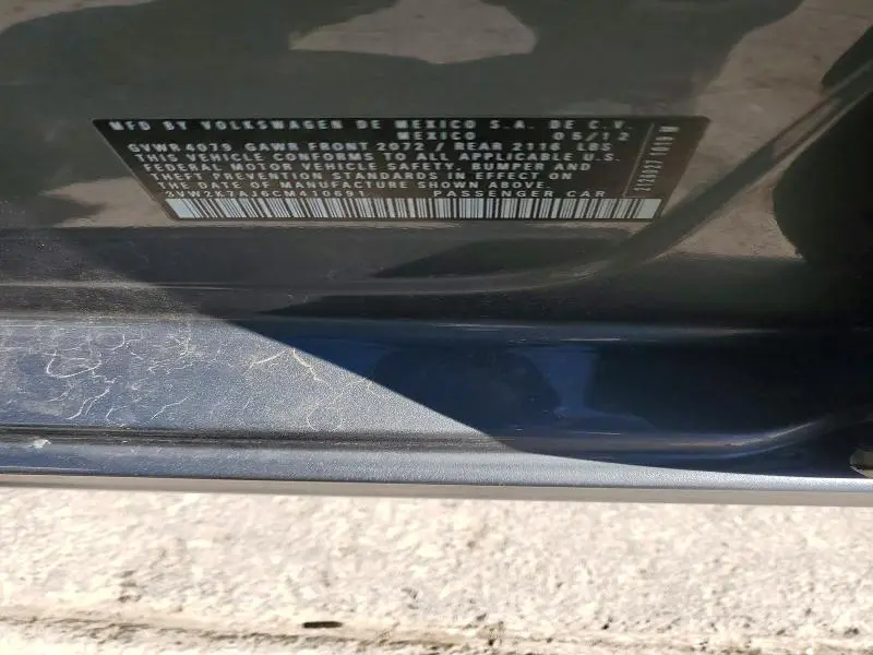 2012 VOLKSWAGEN JETTA BASE  