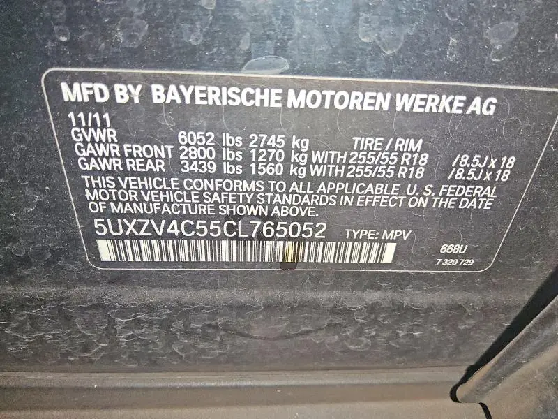 2012 BMW X5 XDRIVE35I  