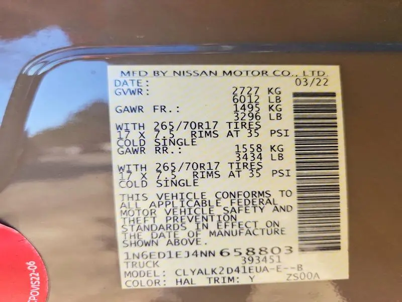 2022 NISSAN FRONTIER S  