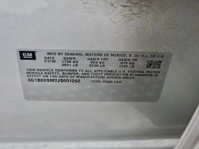 2018 CHEVROLET CRUZE LT  