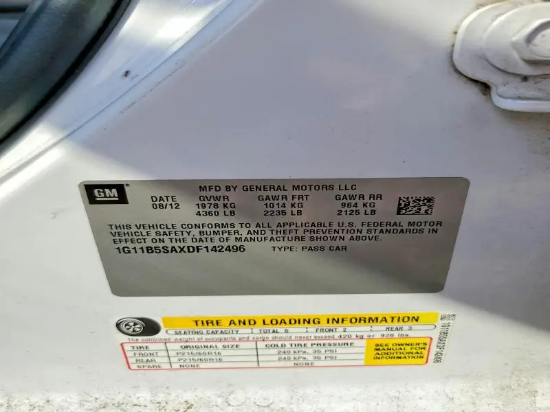 2013 CHEVROLET MALIBU LS  