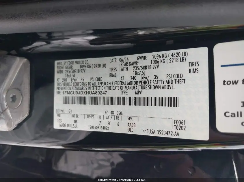 2017 FORD ESCAPE TITANIUM