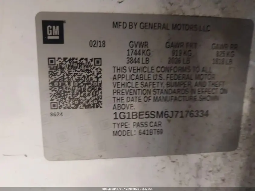 2018 CHEVROLET CRUZE LT AUTO