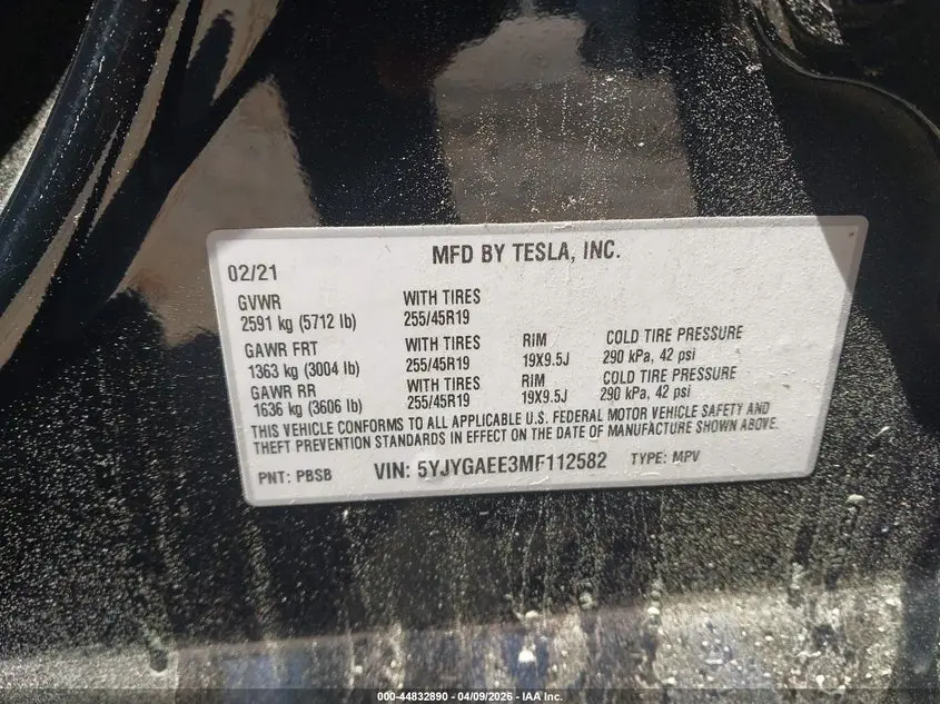 2021 TESLA MODEL Y LONG RANGE DUAL MOTOR ALL-WHEEL DRIVE
