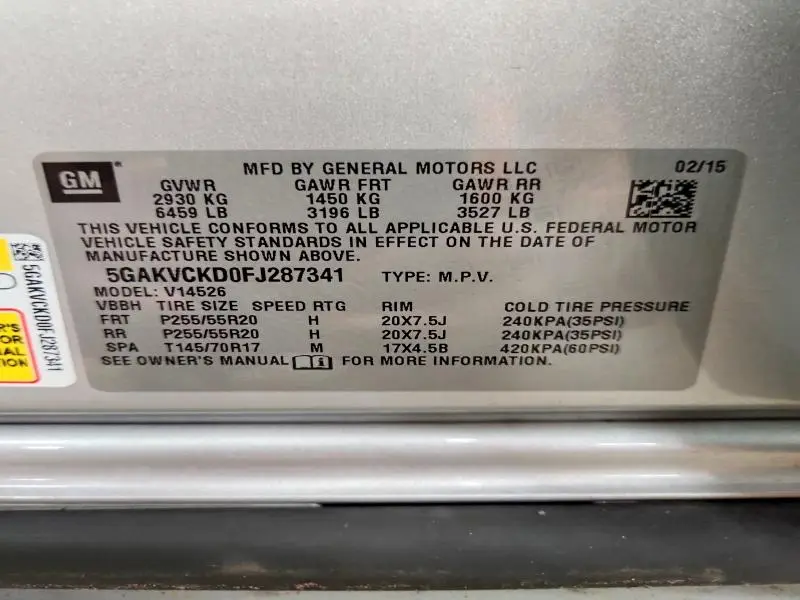 2015 BUICK ENCLAVE   