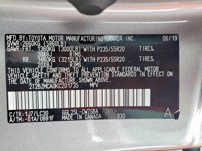 2019 LEXUS RX 350 F SPORT  