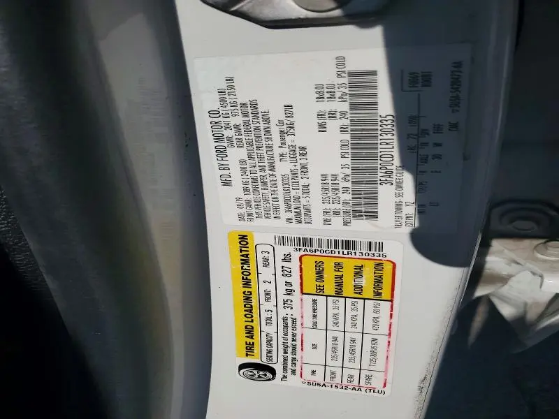 2020 FORD FUSION SEL  