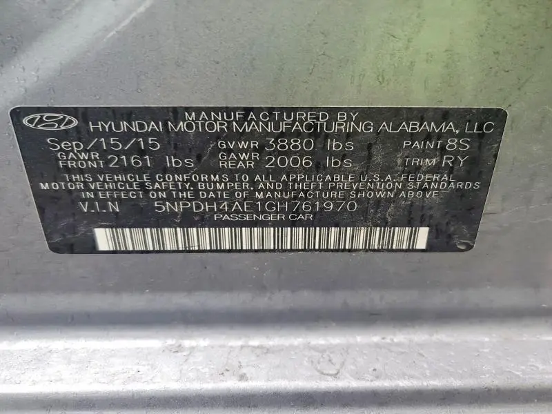 2016 HYUNDAI ELANTRA VALUE EDITION  