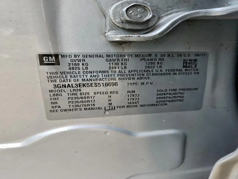 2014 CHEVROLET CAPTIVA LT  