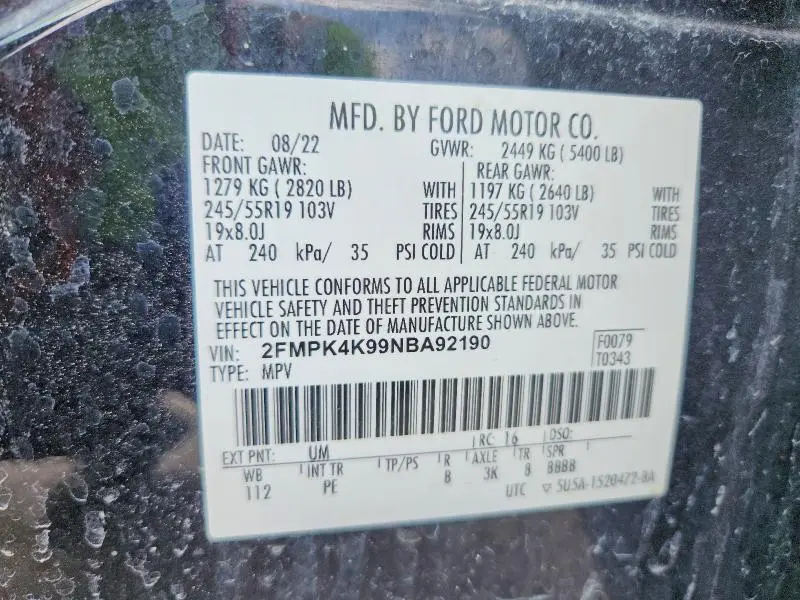 2022 FORD EDGE TITANIUM  