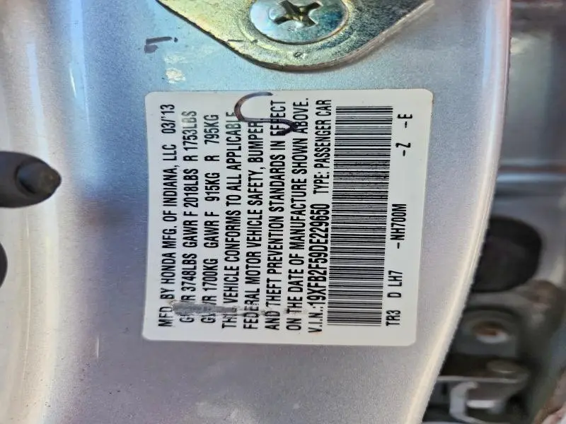 2013 HONDA CIVIC LX  