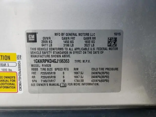 2016 GMC ACADIA SLE  