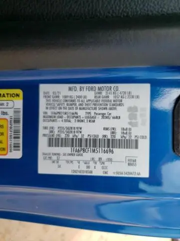 2021 FORD MUSTANG GT