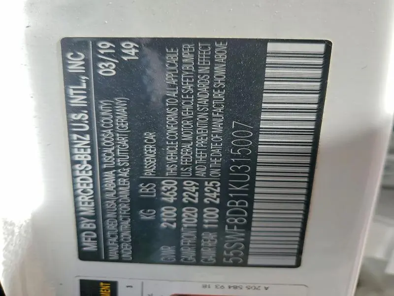 2019 MERCEDES-BENZ C 300  