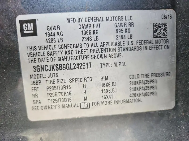 2016 CHEVROLET TRAX LS  