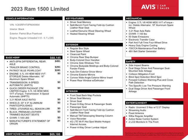 2023 RAM 1500 LIMITED