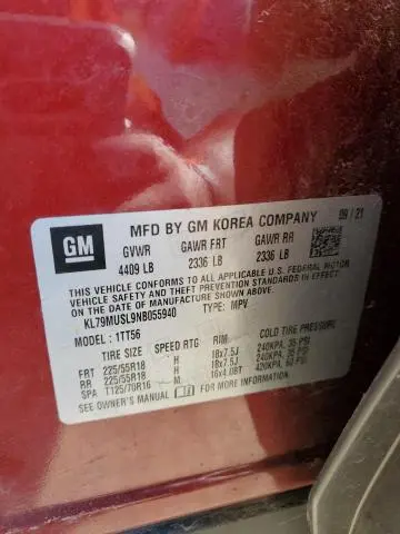 2022 CHEVROLET TRAILBLAZER RS  