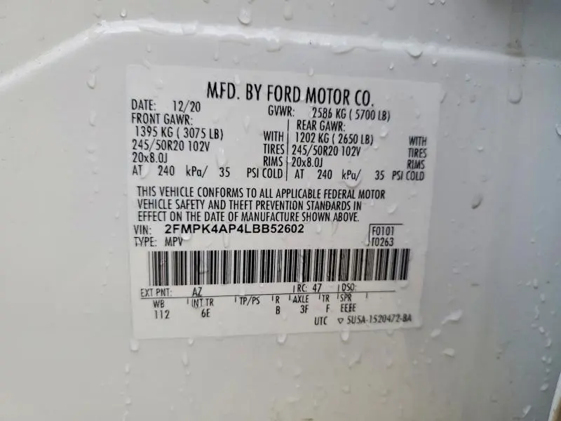 2020 FORD EDGE ST  