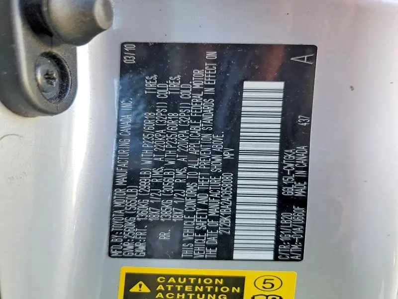 2010 LEXUS RX 350 BASE  