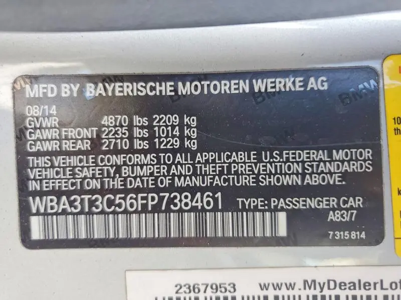 2015 BMW 435 I  