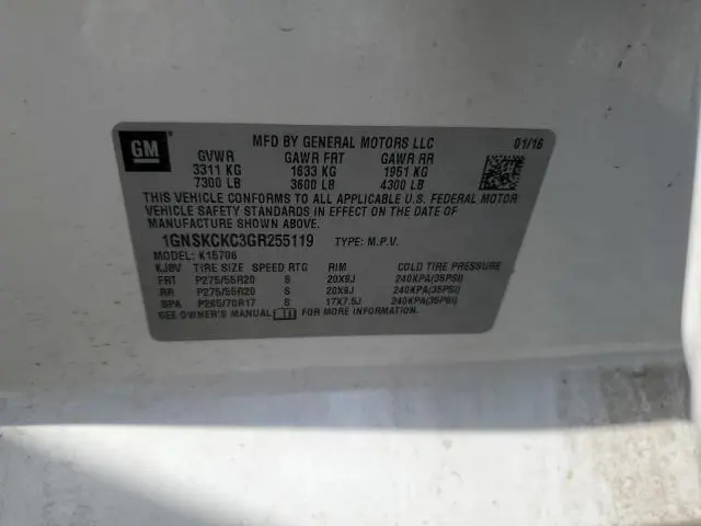 2016 CHEVROLET TAHOE K1500 LTZ  