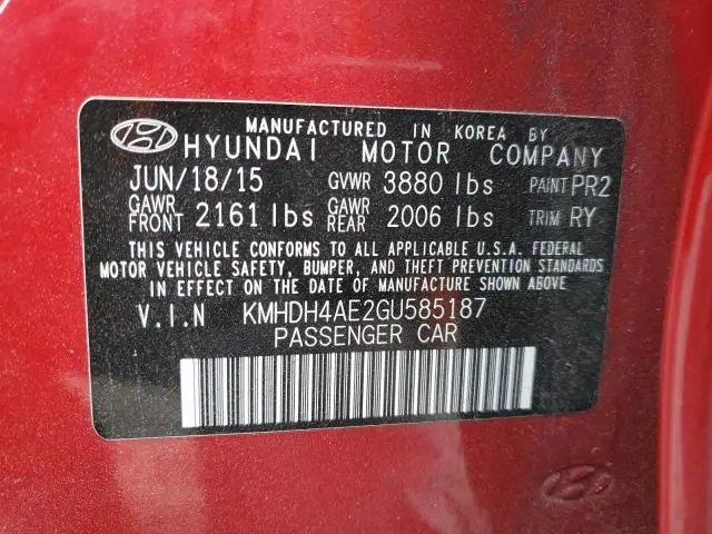 2016 HYUNDAI ELANTRA SE