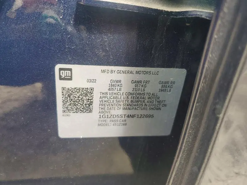 2022 CHEVROLET MALIBU LT  