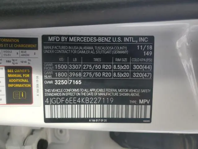 2019 MERCEDES-BENZ GLS 450 4MATIC  