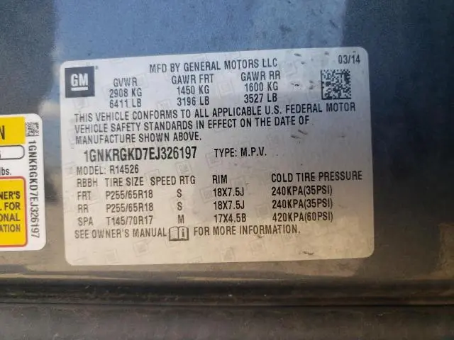 2014 CHEVROLET TRAVERSE LT  