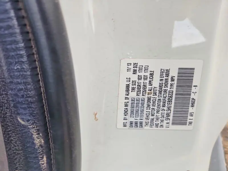 2014 HONDA ODYSSEY EXL  