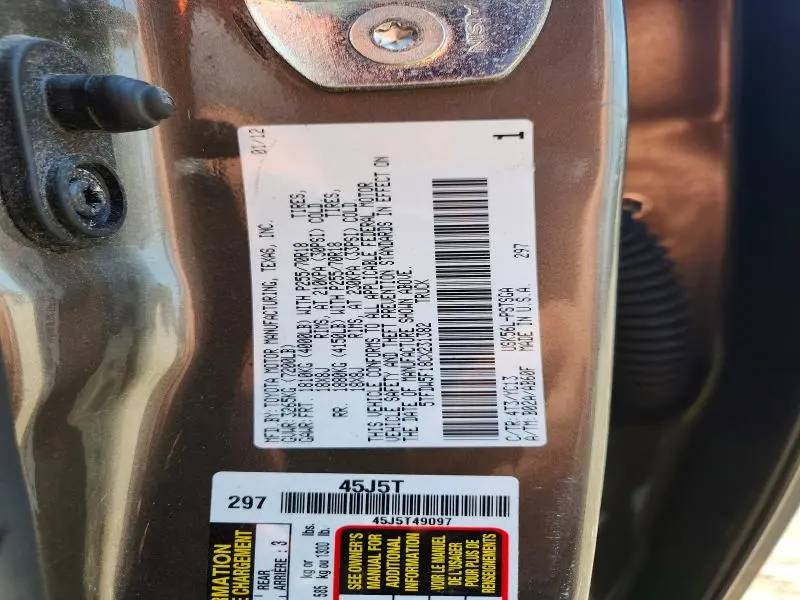 2012 TOYOTA TUNDRA CREWMAX SR5  