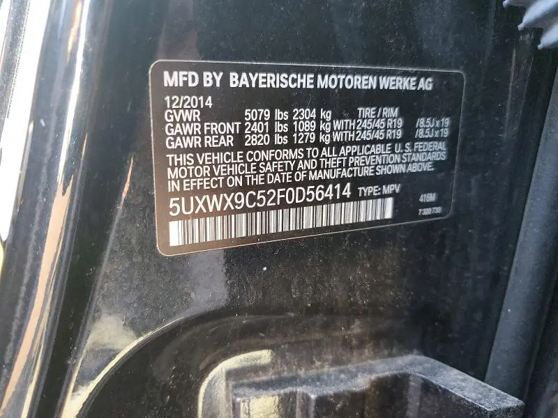 2015 BMW X3 XDRIVE28I  