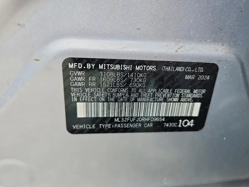 2024 MITSUBISHI MIRAGE G4 ES  