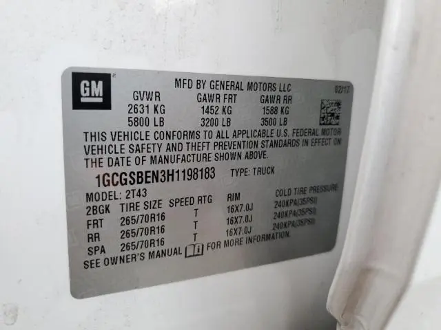 2017 CHEVROLET COLORADO