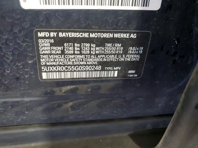 2016 BMW X5 XDRIVE35I  