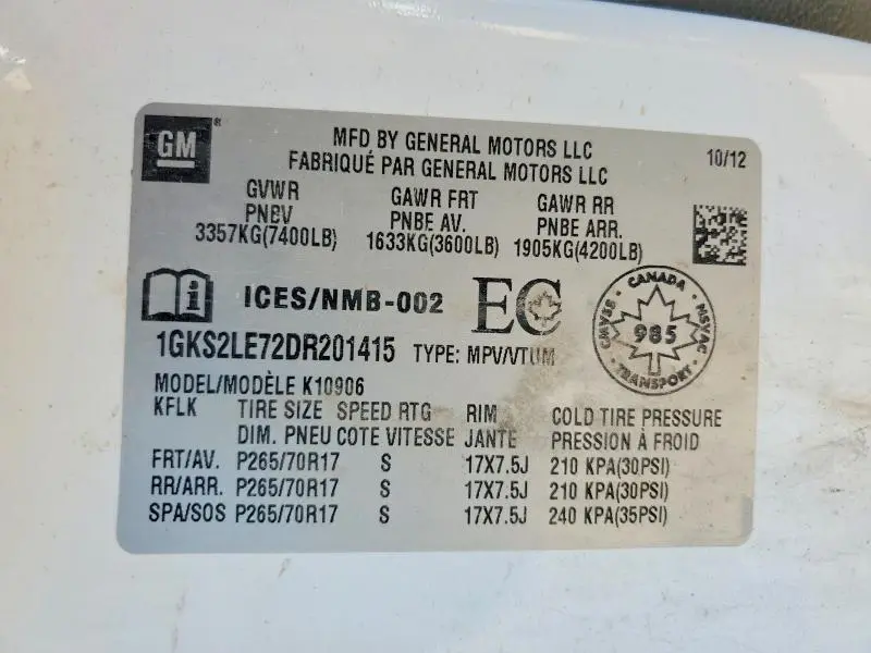 2013 GMC YUKON XL K1500 SLT  