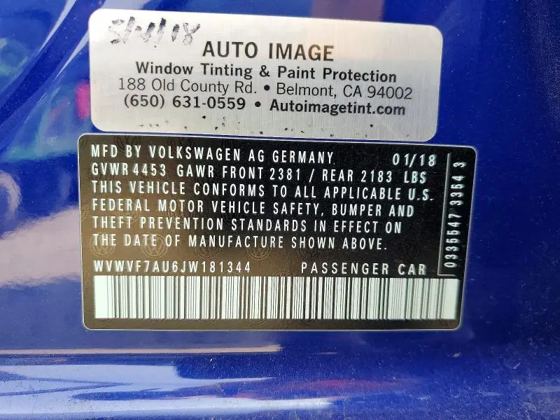 2018 VOLKSWAGEN GOLF R   