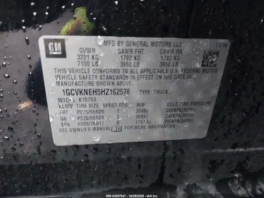 2017 CHEVROLET SILVERADO 1500 WT