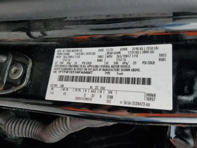 2022 FORD F150 SUPERCREW  