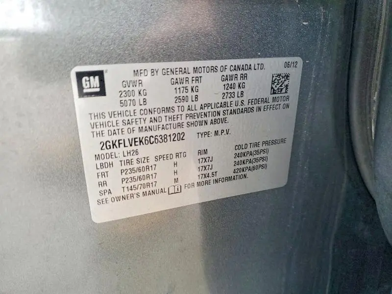 2012 GMC TERRAIN SLT  