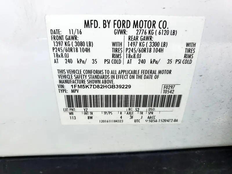 2017 FORD EXPLORER XLT  