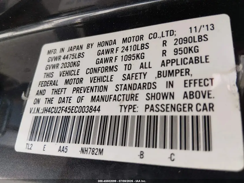 2014 ACURA TSX 2.4