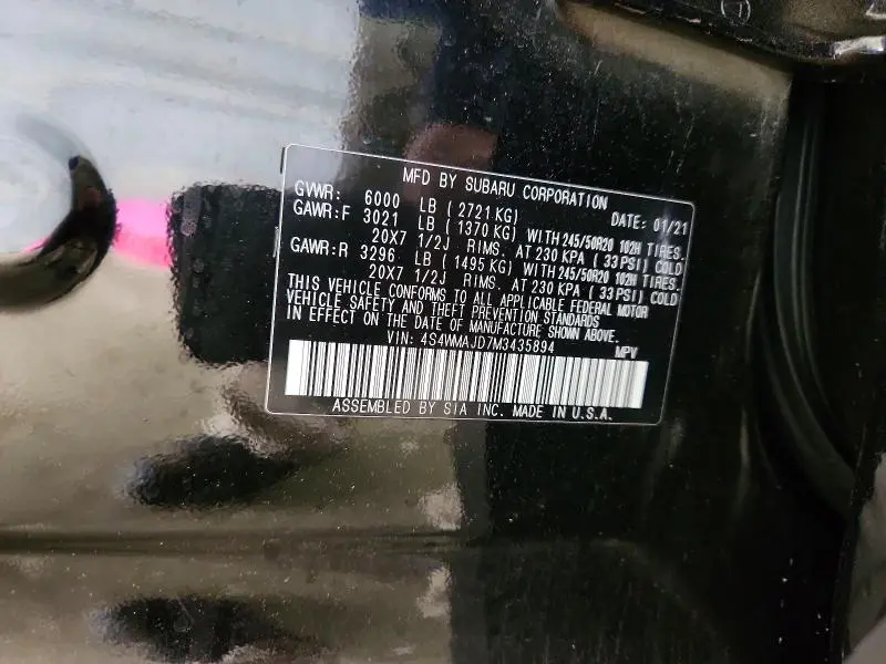 2021 SUBARU ASCENT LIMITED  