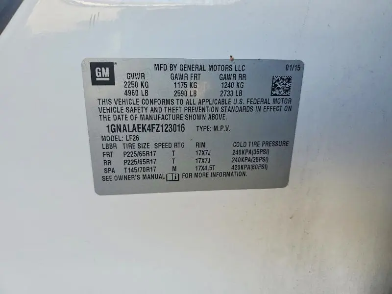 2015 CHEVROLET EQUINOX LS  