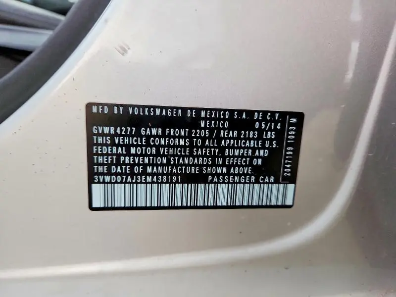2014 VOLKSWAGEN JETTA SE  