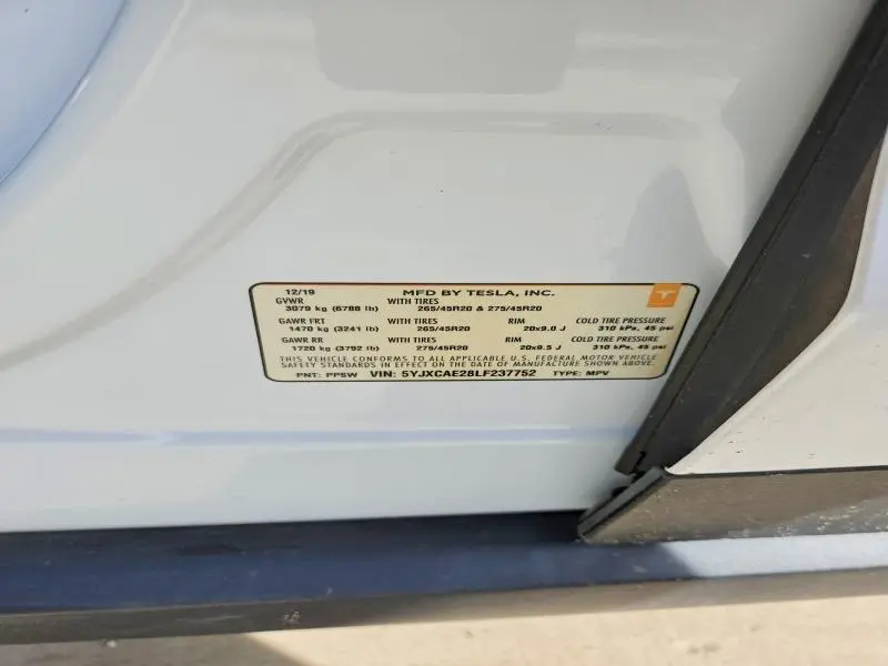 2020 TESLA MODEL X   