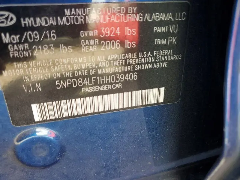 2017 HYUNDAI ELANTRA SE  